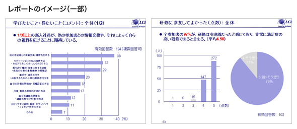 レポートのイメージ（一部）